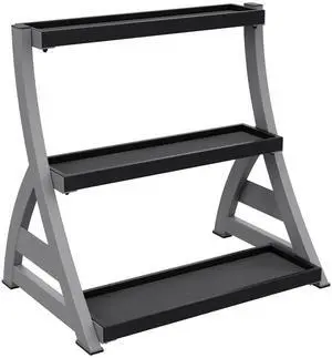 Power Systems Studio Premium 3-Tier Kettlebell Rack, Holds Up To 12 Kettlebells, 31 x 23 x 33 Inches, Gray/Black (50090)