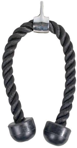 Power Systems Pro Double Tricep Rope Attachment with Rubber Stoppers for Cable Machine Systems, 28 x 1.25 Inches, Black (50740)