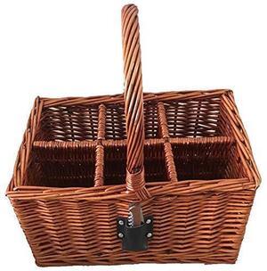 Jumbl Wicker Willow Basket Indoor/Outdoor - Wine/Champagne/Beverage Tote (6 Bottles)