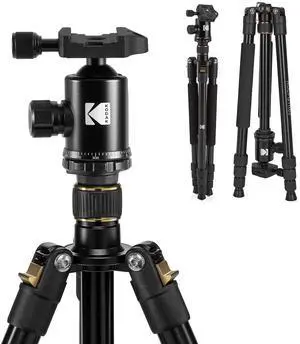 KODAK Photo Gear 63 Tripod & Monopod with 360° Ball Head | Premium Professional 2-in-1 Aluminum Camera Stand with Bluetooth Remote Control & Smartphone Adapter | Compact & Portable for Work & Travel