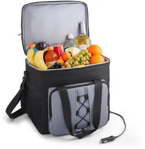 Ivation Portable Electric Cooler Bag | 18L Soft Sided Thermoelectric Travel Cooler with Shoulder Strap, Storage Pocket & DC 12V Plug in for Car, Truck & RV Camping