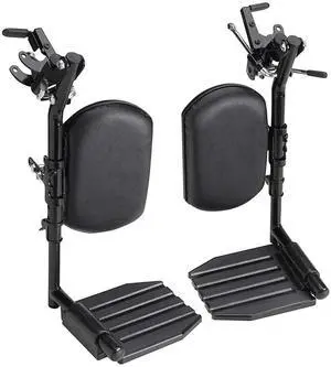 Invacare Wheelchair Legrests, Elevating, Aluminum Footplates, Padded Calf Pads, 1 Pair, T94HAP, Black
