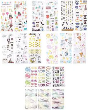 Zink Colorful & Decorative Sticker Sets for Instant Photo Projects - 9 Unique Sets (Wedding, Travel, Party, ABC, Love, Graduation, Baby) Compatible with Kodak, Lifeprint, Polaroid, HP, Canon, Fujifilm