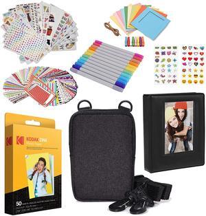 KODAK 2"x3" Premium Zink Photo Paper (50 Pack) Fun Accessory Kit with Photo Album, Case, Stickers, Markers & More