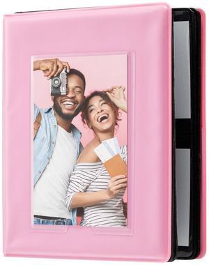 Zink 2x3 Mini Photo Album 64-Pocket w/ Transparent Window Cover for 2x3 ZINK Zero Ink Photo Paper (Pink) Compatible w/ Kodak, Lifeprint, Polaroid, HP, Canon, Fujifilm 2x3" photos