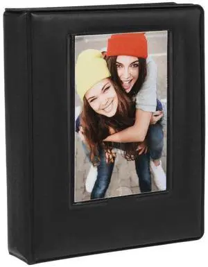 Zink 2x3 Photo Album 64-Pocket Mini Photo Album w/ Transparent Window Cover for 2x3 ZINK Zero Ink Photo Paper Compatible with Kodak, Lifeprint, Polaroid, HP, Canon, Fujifilm 2x3" Photos, Black