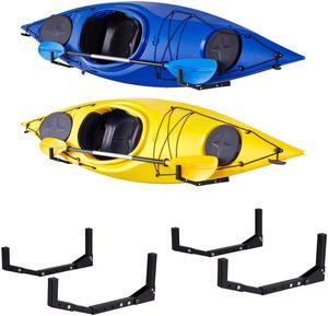 RaxGo Kayak Wall Hanger, Heavy Duty Wall Mounted Kayak Storage Rack Hooks for Kayaks & Canoes , Indoor, Outdoor, Garage, Adjustable Length
