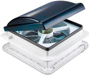 Hike Crew 14 RV Roof Vent Fan w/ LED Light | 12V 6-Speed Intake & Exhaust Camper Fan | Manual Open/Close | Includes Screws & Garnish | Smoked Lid