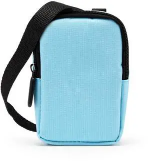 Zink Soft Camera Case Small Instant Print Camera & Printer Bag w/ Photo Paper Pocket, Zipper Closure & Crossbody Shoulder Strap (Blue) for Kodak, Lifeprint, Polaroid, HP, Canon, Fujifilm
