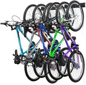 RaxGo Garage Bike Rack, Wall mounted Bicycle Storage Hanger, 6 Adjustable Hooks Universal for Indoor & Home Use