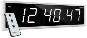 Ivation Huge Large Big Oversized Digital LED Clock - Shelf or Wall Mount (24 Inch - White) | 6-Level Brightness, Mounting Holes & Hardware