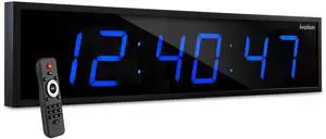 Ivation Huge 72" Inch Large Big Oversized Digital LED Clock with Stopwatch, Alarms, Countdown Timer & Temp - Shelf or Wall Mount (Blue) | 6-Level Brightness, Mounting Holes & Hardware