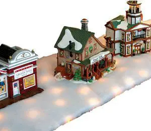 Collections Etc LED Snow Battery Operated Table Runner Brown