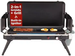 Hike Crew 2-in-1 Gas Camping Grill and Griddle Combo | 13,000 BTU Portable Propane Burner | Foldable Legs | Integrated Igniter & Included Regulator w/ Drip Tray | Wind Panels & Built-in Carry Handle Hike Crew 2-in-1 Gas Camping Grill and Griddle Combo | 13,000 BTU Portable Propane Burner | Foldable Legs | Integrated Igniter & Included Regulator w/ Drip Tray | Wind Panels & Built-in Carry Handle