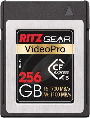 Ritz Gear Video Pro CFExpress Card 256GRitz Gear Video Pro CFExpress Card 256GB Type B (1550/550 R/W) Pairs with Compatible Nikon, Panasonic, and Canon Mirrorless/DSLR Cameras & 3 Year Manufacture Lim