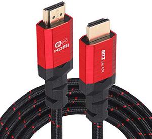 RitzGear 4K HDMI Cables | 20-Pack of 10 Ft. High-Speed 18Gbps HDMI 2.0 Connectors | Durable Braided Nylon, Gold Plating, 4K @ 60Hz Ultra HD, 3D, 2160p, 1080p & Ethernet Support for TV, Laptop & Gaming