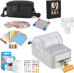 HP Sprocket Panorama Portable Color Label Printer & Photo Printer Gift Bundle w/Case, Zink Roll & More!