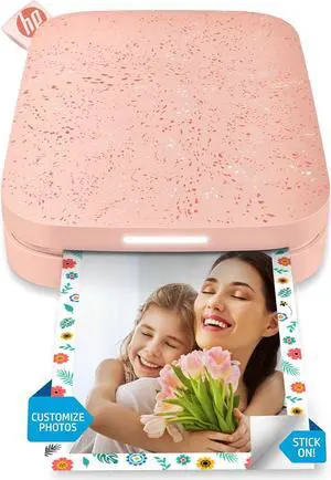 HP Sprocket Portable 2x3" Instant Photo Printer (Blush Pink), Prints From iOS or Android Devices