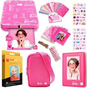 Kodak x Barbie Step Slim Wireless Instant Portable Photo Mobile Printer Gift Bundle, Signature Style