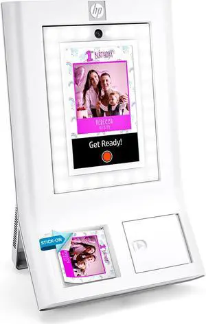 HP Sprocket Photobooth 3" x 4" Color Photo Printer with Touch Screen, LED Ring Light & Wi-Fi