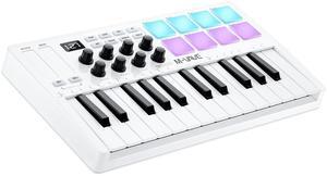 M-WAVE MIDI Keyboard Bluetooth - 25-Key Pad Controller with Drum Pads, Knobs, Software Included
