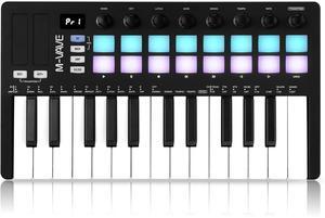 M-WAVE MIDI Keyboard Controller - USB Bluetooth - 25 Key, 16 Pads, Knobs, DAW Compatible