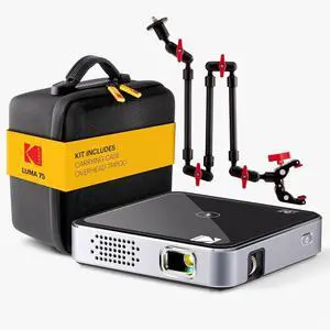 Kodak Luma 75 Ultra Mini Projector, Portable Pico Projector with Overhead Tripod & Case  Black
