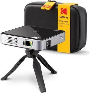 Kodak Luma 75 Ultra Mini Projector, Portable Pico Projector with Carrying Case & Tripod (Black)