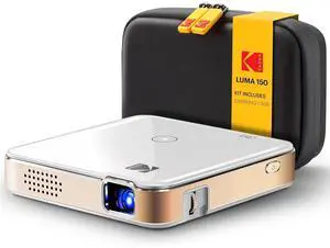 Kodak Luma 150 Pico Projector, Rechargeable Ultra Mini Projector with Travel Case (White)