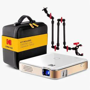 Kodak Luma 150 Pico Projector, Rechargeable Ultra Mini Projector with Overhead Tripod & Case