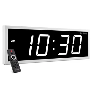 Ivation 18" Digital Wall Clock, Big LED Display, Timer, Alarms, Auto Brightness, Remote White Ivation 18" Digital Wall Clock, Big LED Display, Timer, Alarms, Auto Brightness, Remote White