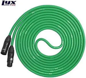 LyxPro Balanced XLR Cable 20 ft Microphone Cable, Powered Speakers , Green