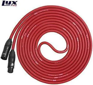 LyxPro Balanced XLR Cable 6 ft Microphone Cable, Powered Speakers , Red