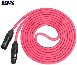 LyxPro Balanced XLR Cable 20 ft Microphone Cable, Powered Speakers , Pink