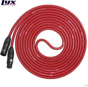 LyxPro Balanced XLR Cable 15 ft Microphone Cable, Powered Speakers , Red