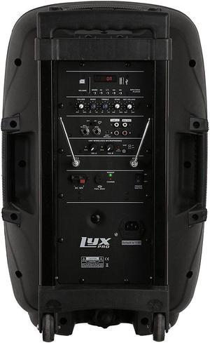 LyxPro 12” Battery PA Speaker w/ 2 Wireless Microphones , Blootuth MP3 USB SD