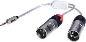 LyxPro Y-Cable 3.5mm TRS Male to 2 XLR Male Stereo Audio Y-Splitter AdapterCable