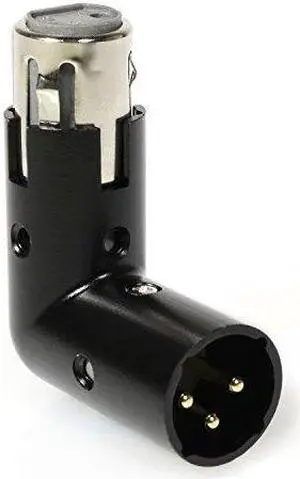 LyxPro XLR Angle Adapter Dual Male and Female can be positioned to 4 different angles Right Left and 90 degree great for mixers that interfere with other applications