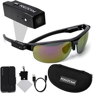 Pogocam Wearable Camera, PogoTec AGS Black Pacific Frames and Polaroid Micro Fiber Cloth With Case