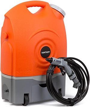 Ivation Multipurpose Portable Spray Washer w/ Water Tank - Runs on Built-In Rechargeable Battery, Home Plug & 12v Car Plug - Integrated Roller Wheels