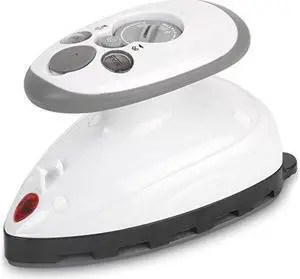 Small Mini Iron - Dual Voltage Compact Design, Great for Travel - Non-Stick Ceramic Soleplate - Dry or Steam Ironing - Extra-Long Power Cord - Heats Rapidly in 15 Seconds