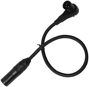 LyxPro 3 Ft Right Angle XLR Male to XLR Female Microphone Cable for Professional Microphones Connecting to Camcorders & DSLR Video Cameras - Black