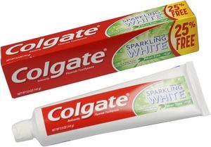 Colgate Sparkling White Fluoride Whitening Toothpaste Mint Zing Gel Flavor 5oz