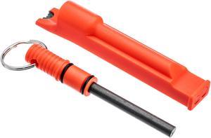 ASR Outdoor 3 in 1 Flint Rod Striker Fire Starter Whistle Every Day Carry Orange