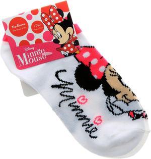 Disney Minnie Mouse Girls Ankle Socks Kids Clothing and Apparel - White Size 6-8