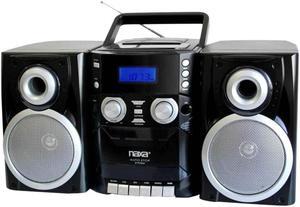 Naxa NPB426 Portable CD Player with AM/FM Radio, Cassette & Detachable Speakers