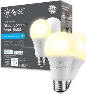 C by GE Soft White Direct Connect Smart Bulbs (2 LED A19 Light Bulbs)