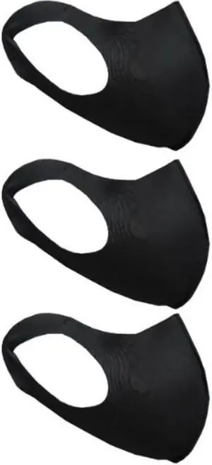 Kole Imports MO202 3 Pack Reusable Black Face Mask