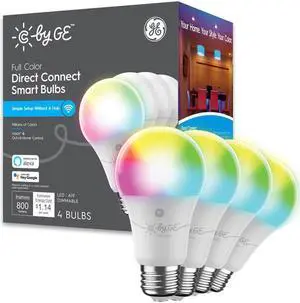 C by GE 93128983 Full Color Direct Connect Smart Bulb (4 LED A19 Bulbs)