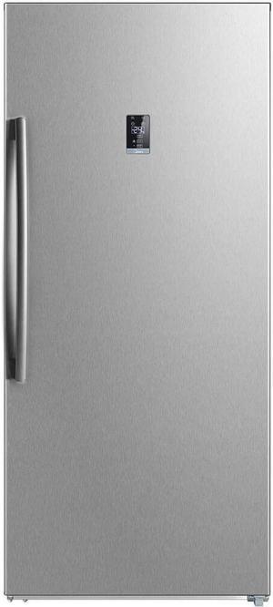 Stainless Steel Finish 1.1 cu.ft. Compact Mini Upright Freezer with  Adjustable Temperature Control, for Home Apartment Office Garage